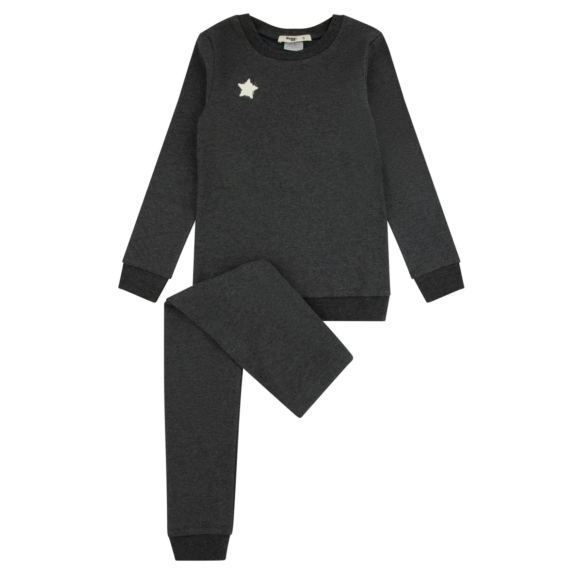 Bonne Nuit Charcoal Heather Star Loungewear Set