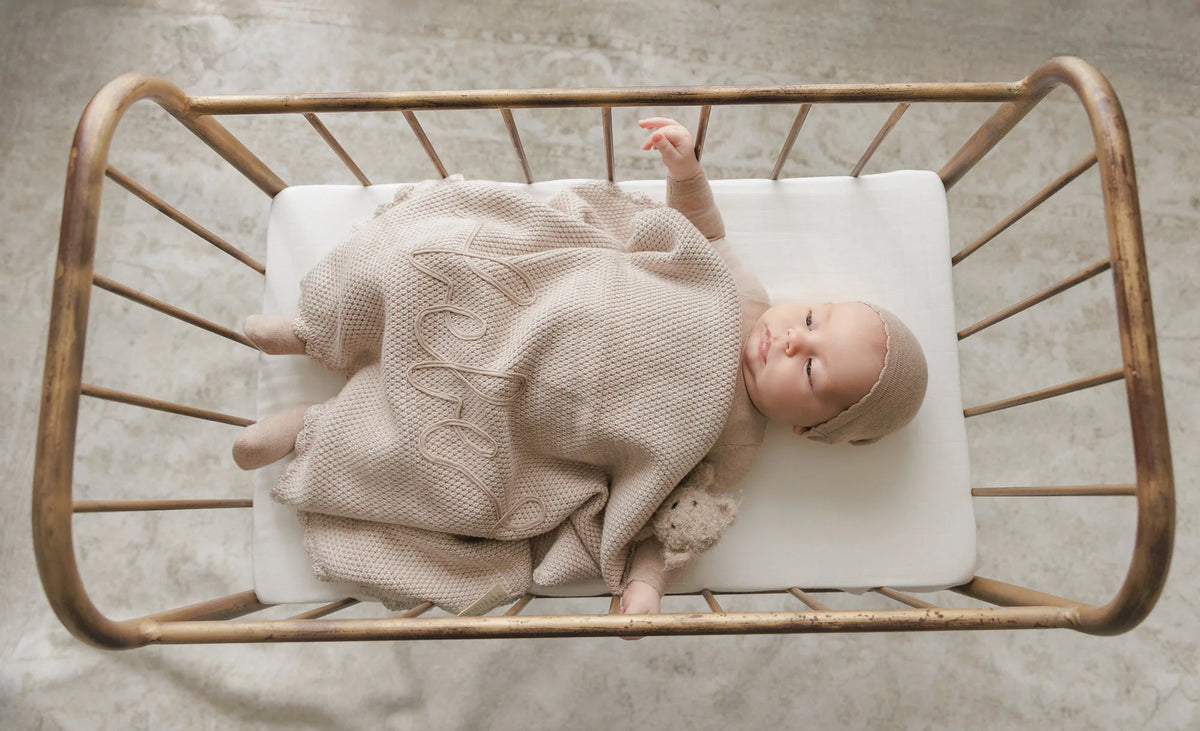 Scalloped Melange Bebe Taupe Blanket