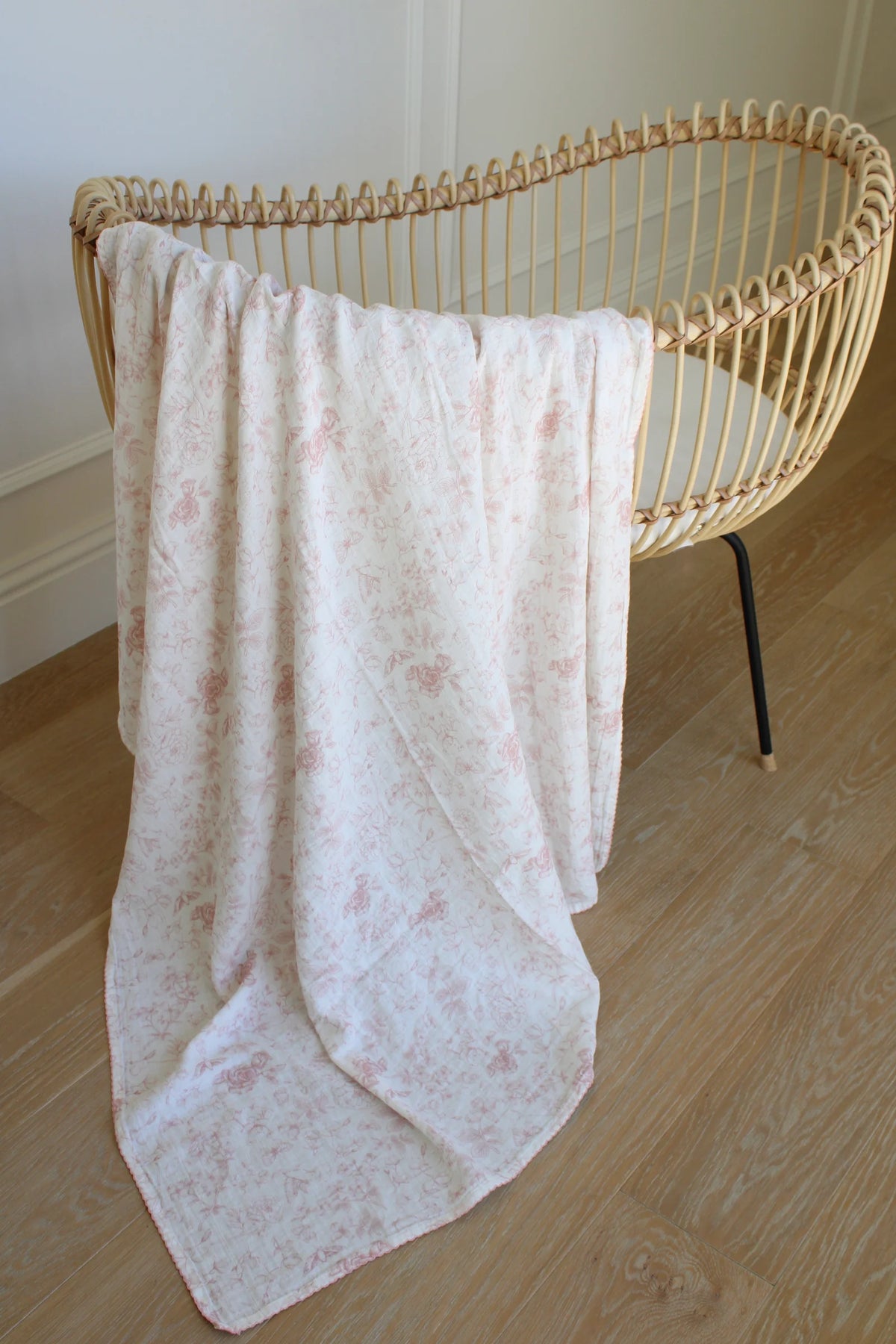 Rose Toile Muslin Blanket