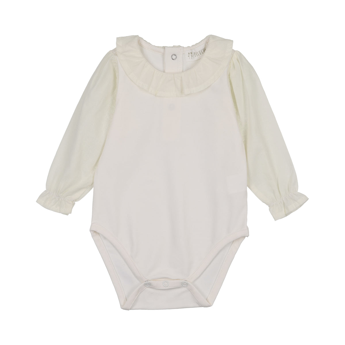 Cream Bodysuit with Blouse Sleeve