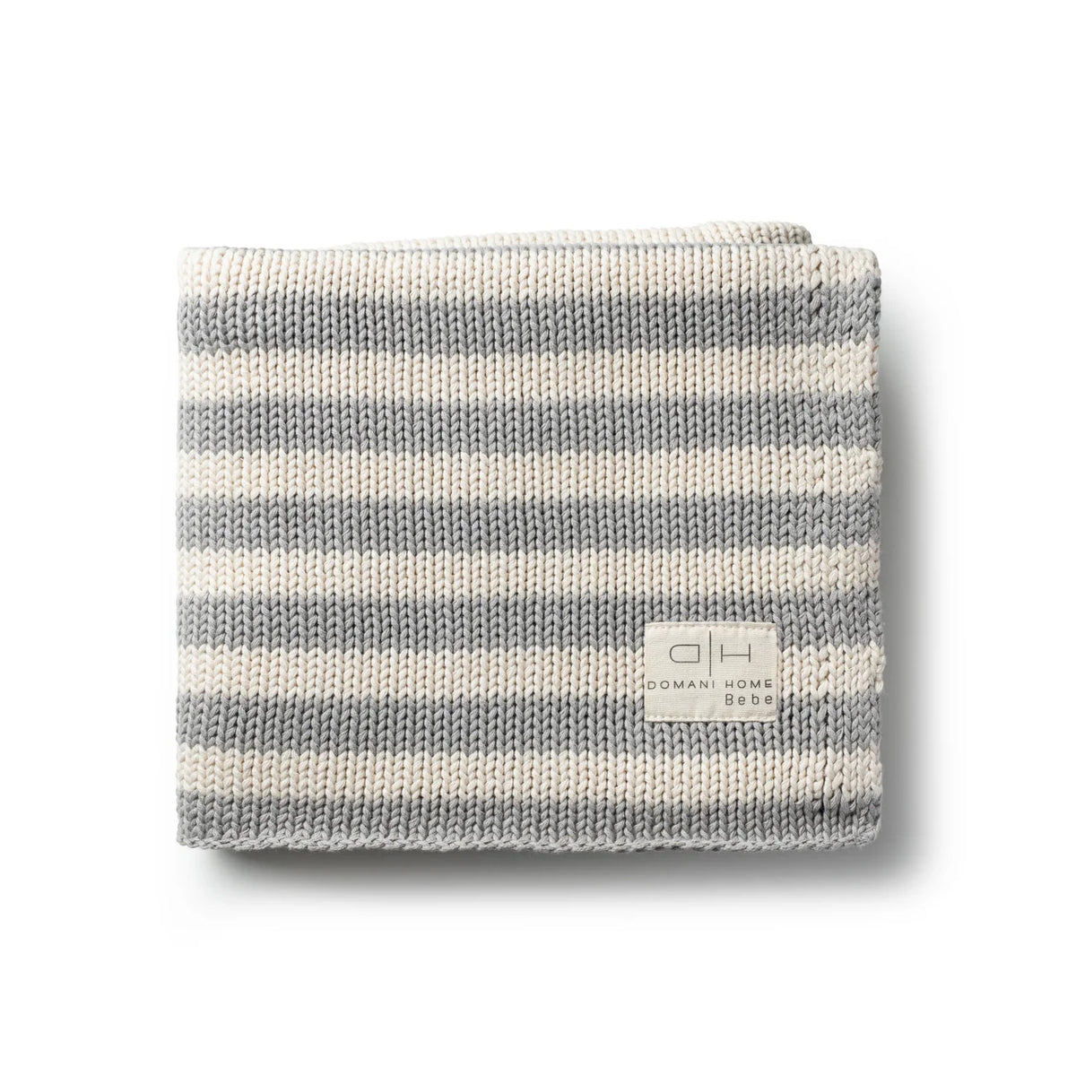 Iconic Stripe Knit Cool Grey Baby Blanket
