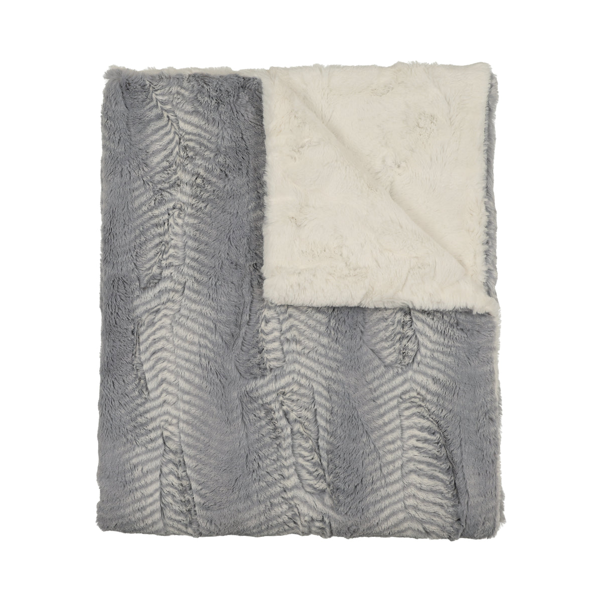 Fur Blanket - Feather Powder and Natural