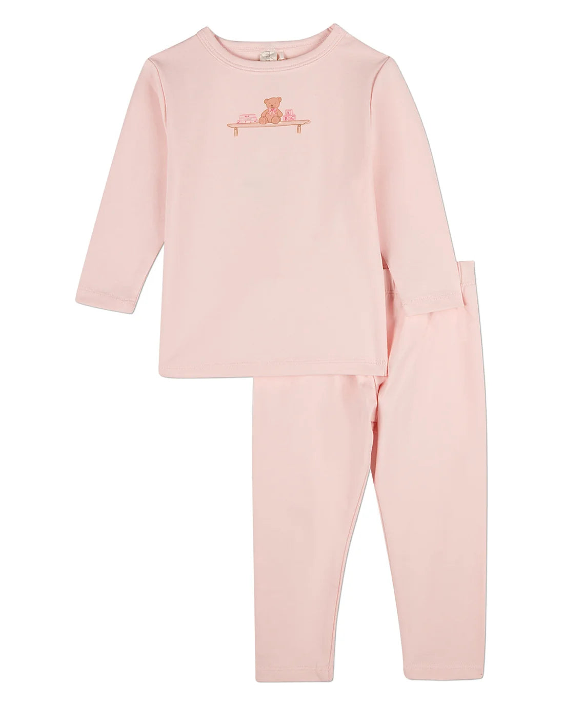 Bear On A Shelf 2 PC Barely Pink Pajama Set
