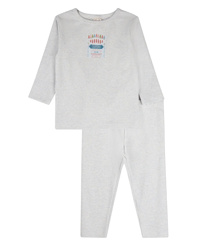 Create Your Own Dreams Crayon Box 2 PC Blue Pajama Set