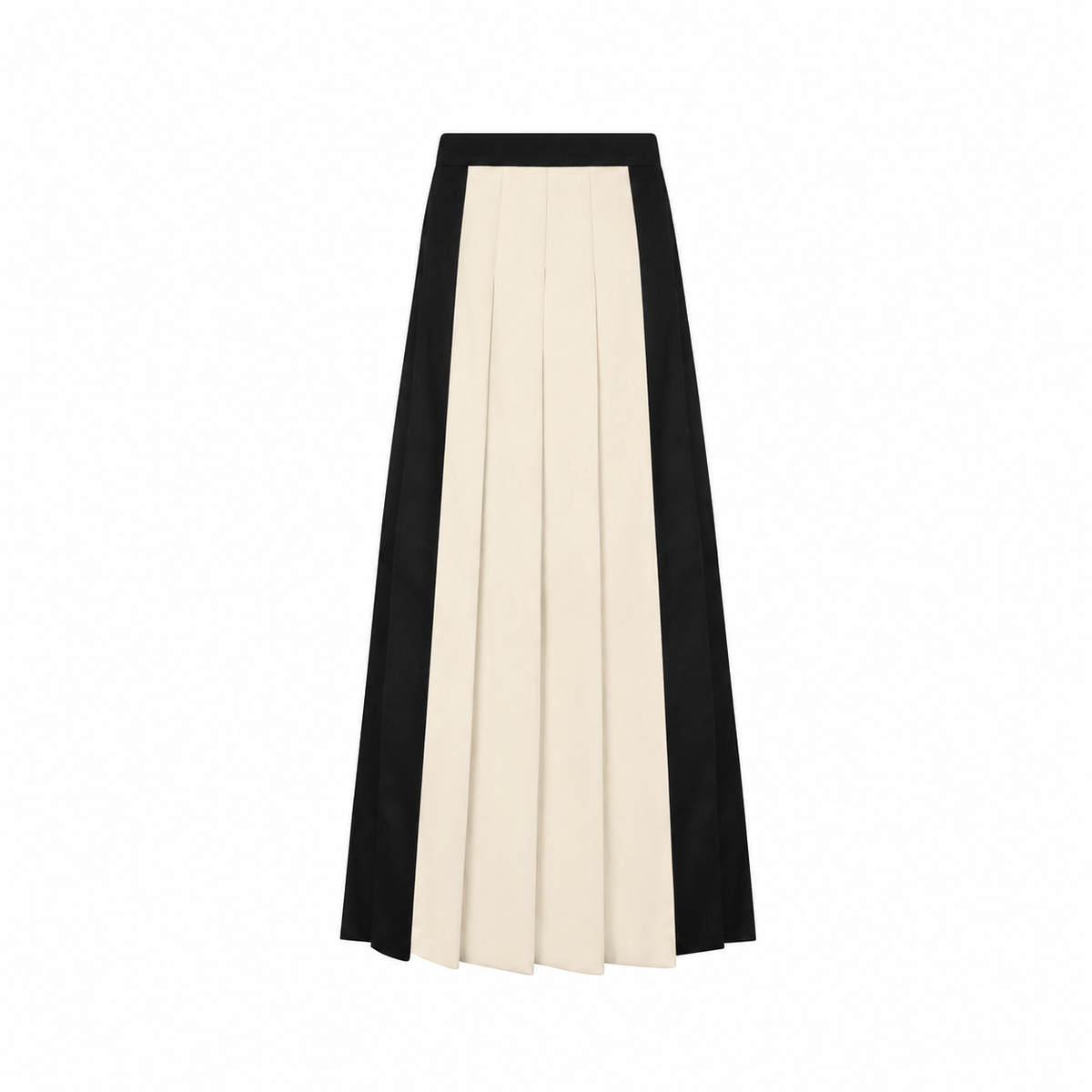 Teen's Two-tone Black Pleated Maxi Skirt