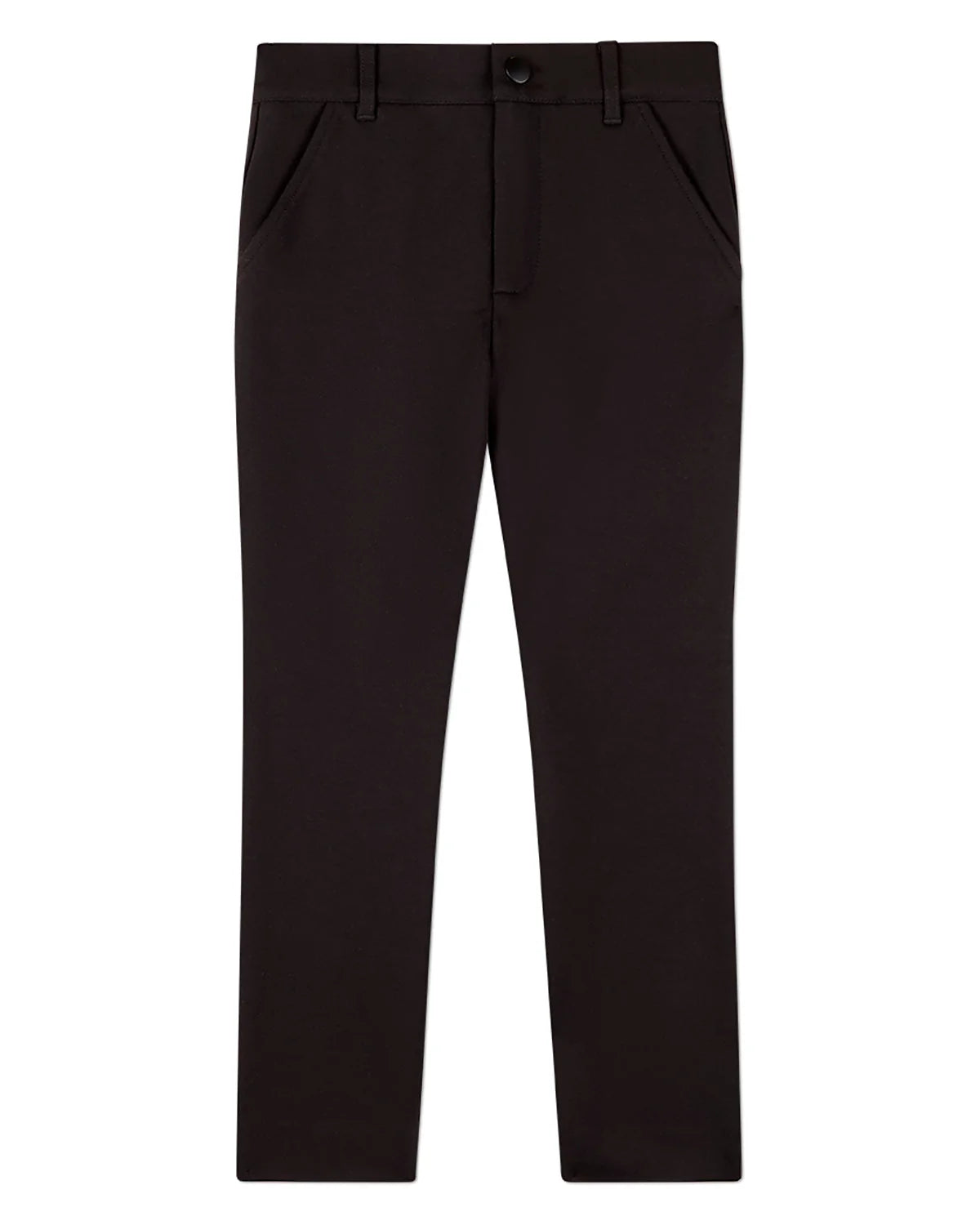 Boy's Solid Two Pocket Black Pants