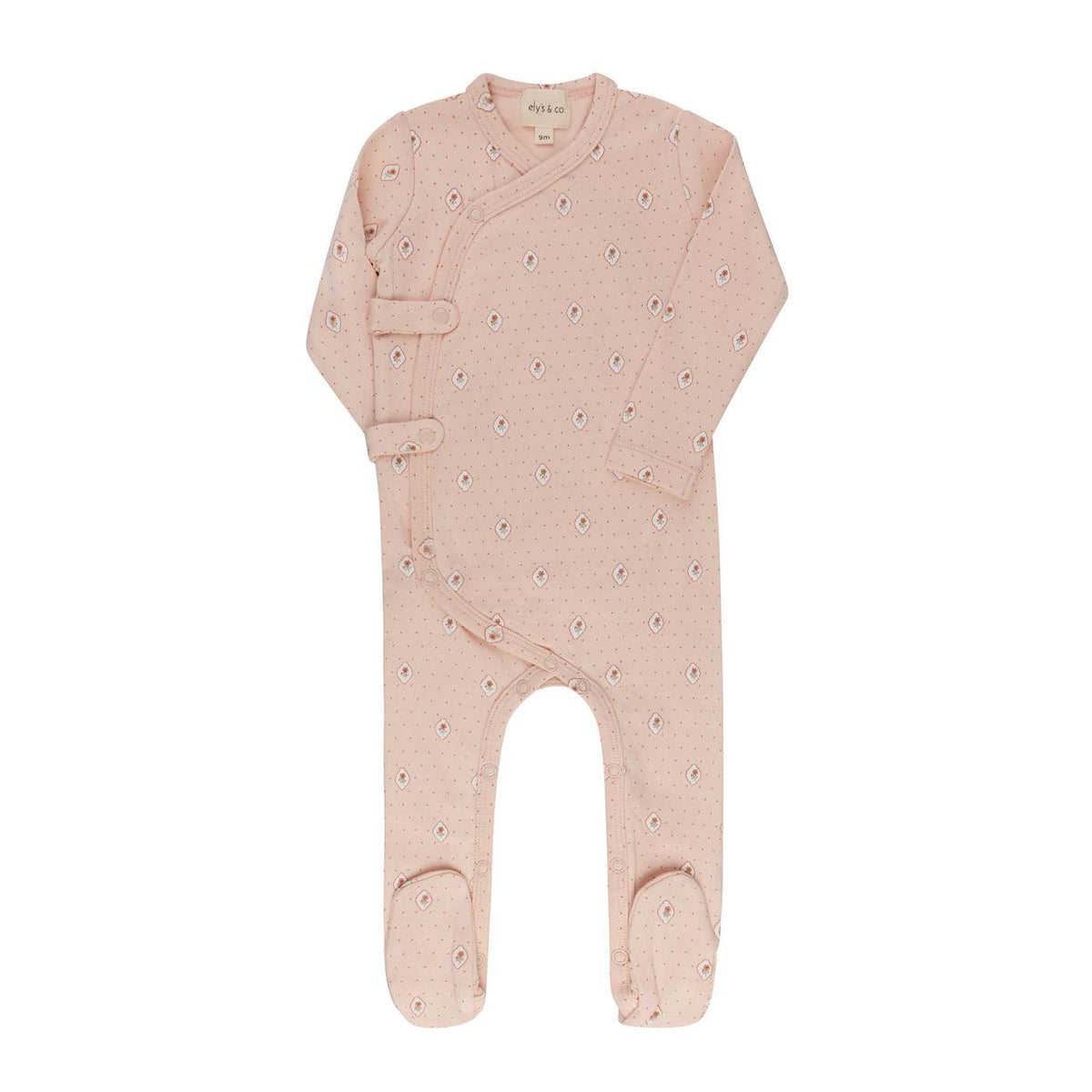 Floral Dot Pink Footie