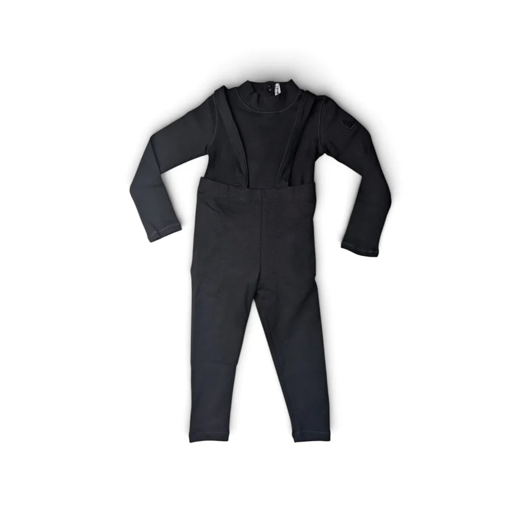 Baby Onesie with Black Overall Set