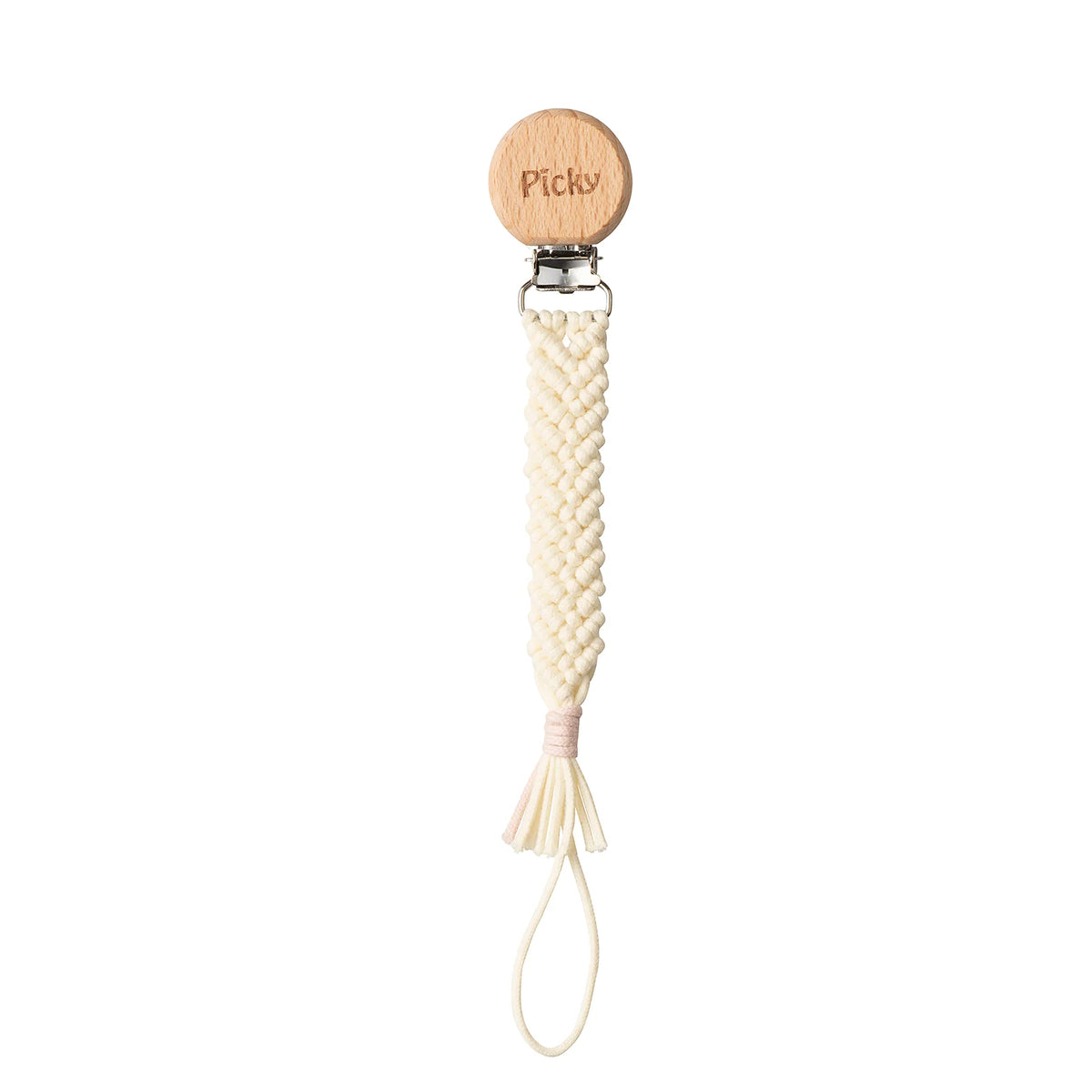 Macrame Braided Light Pink Paci Clip
