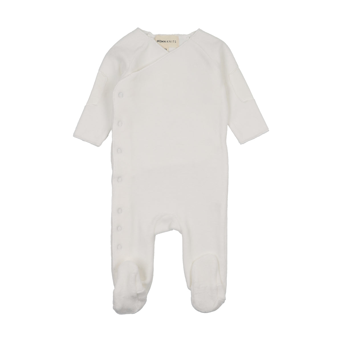 Velour Side Snap Ice Blue Footie