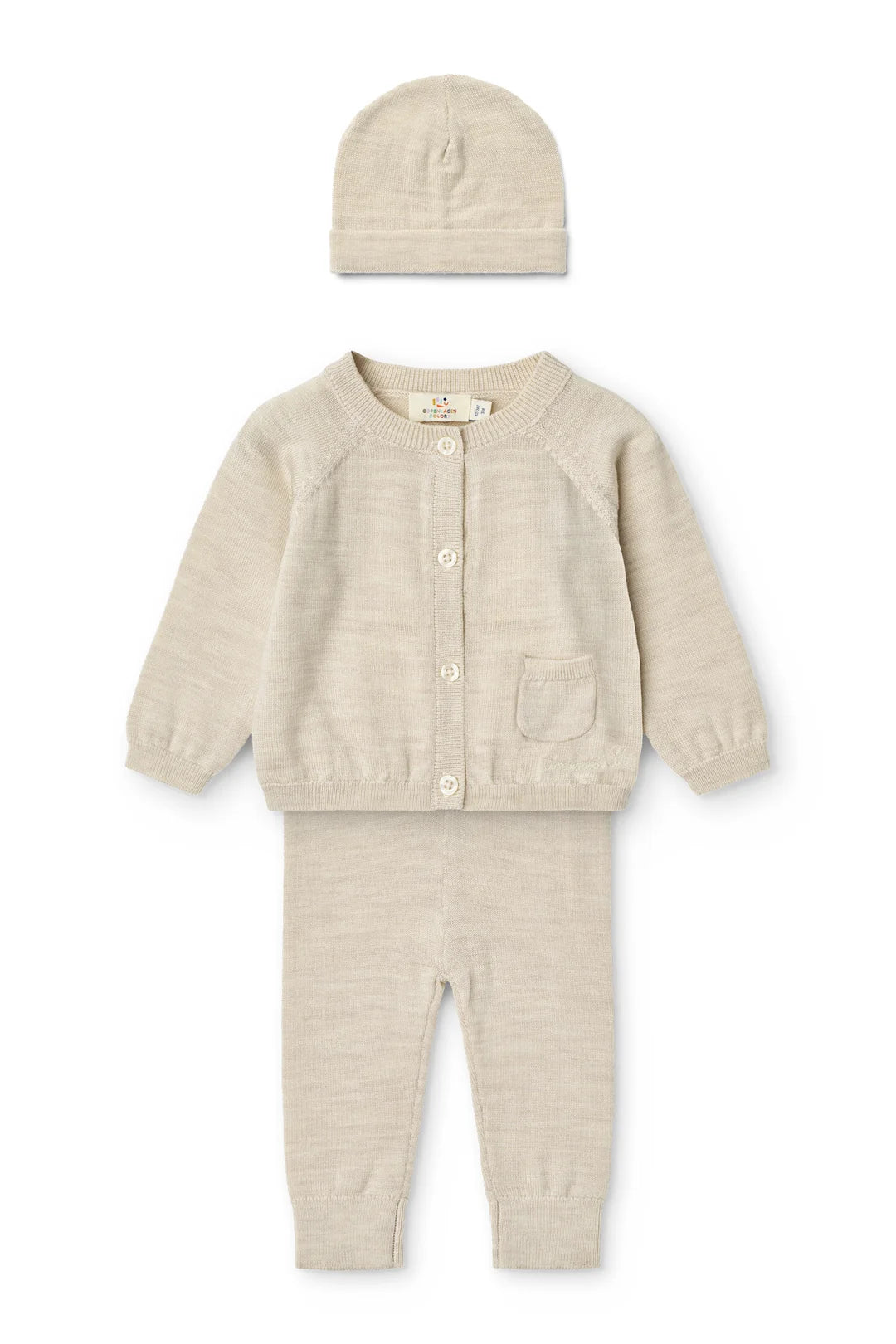 Classic Merino Pale Cream Melange Baby 3pc Set