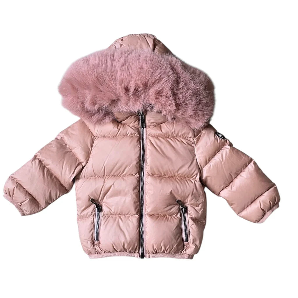 Baby Down Rose Jacket With Fur