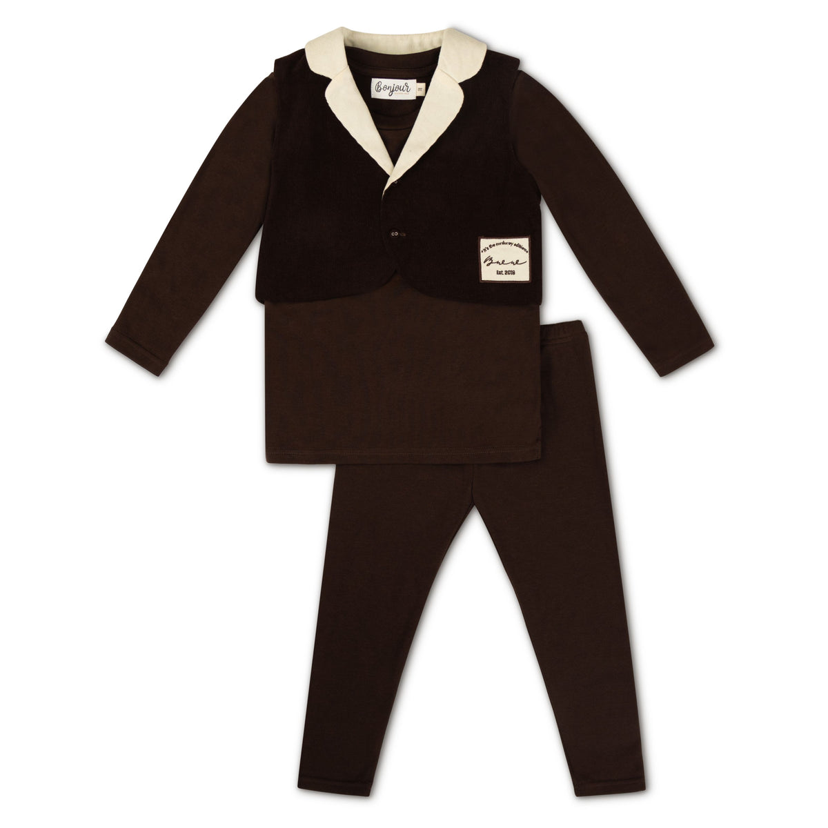 Boys Curdory Brown Three Piece Set