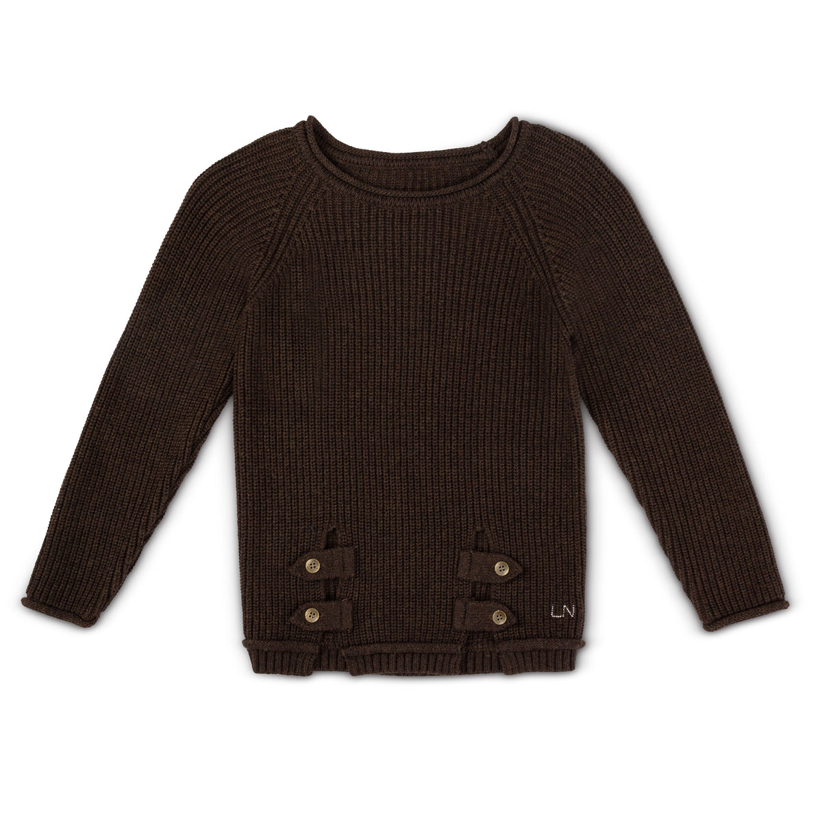 Boys Brown Toggle Clousure Sweater