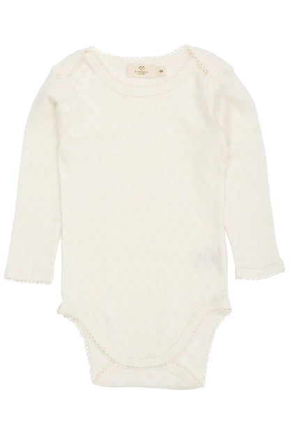 Pointelle Heart Cream Onesie with Leggings