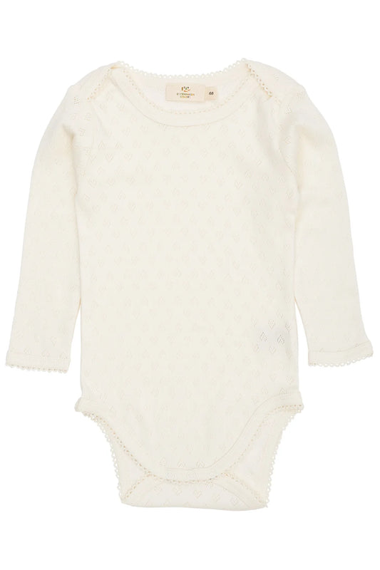 Pointelle Heart Cream Onesie with Leggings