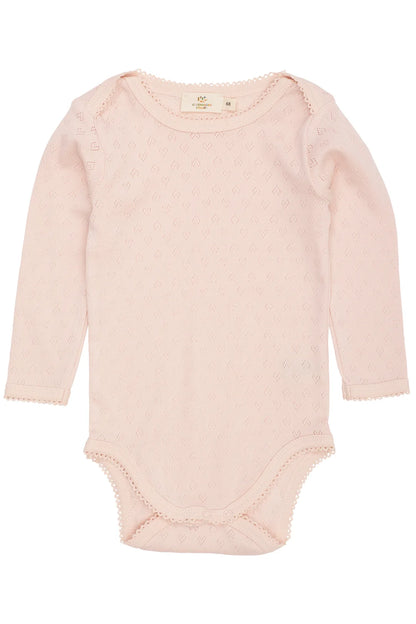 Pointelle Heart Dusty Rose Onesie with Leggings