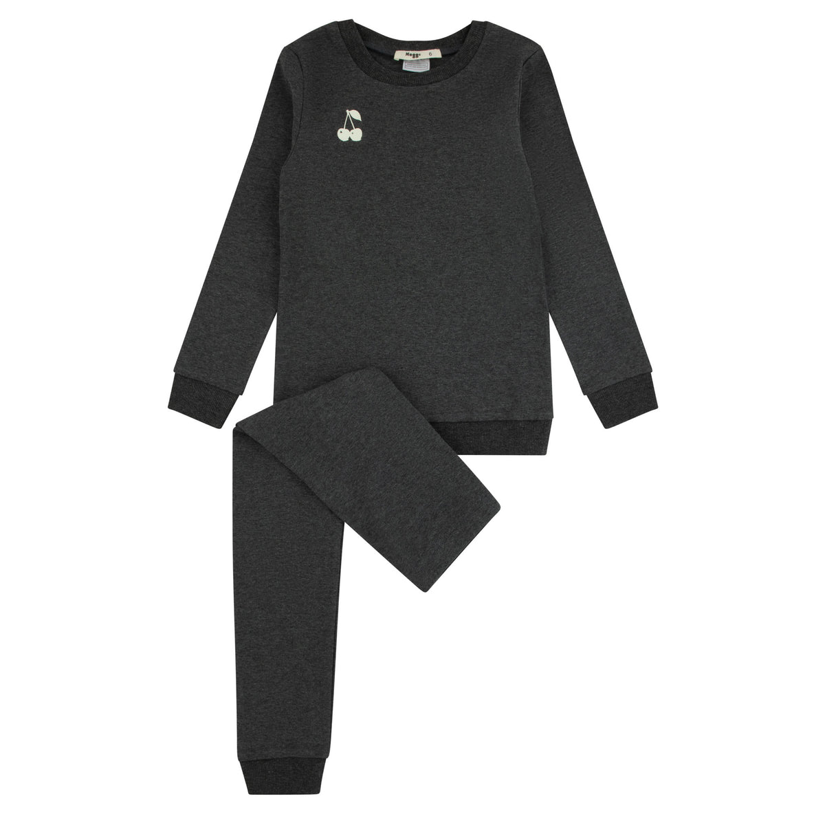 Bonne Nuit Charcoal Heather Cherries Loungewear Set