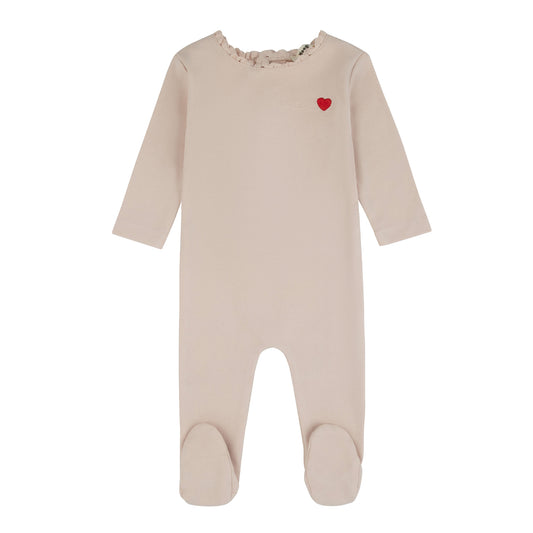 Bebe Heart Pink Footie