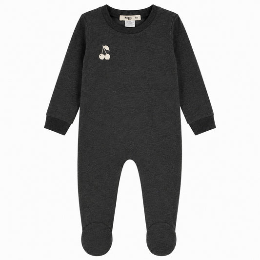 Bonne Nuit Charcoal Heather Cherries Footie