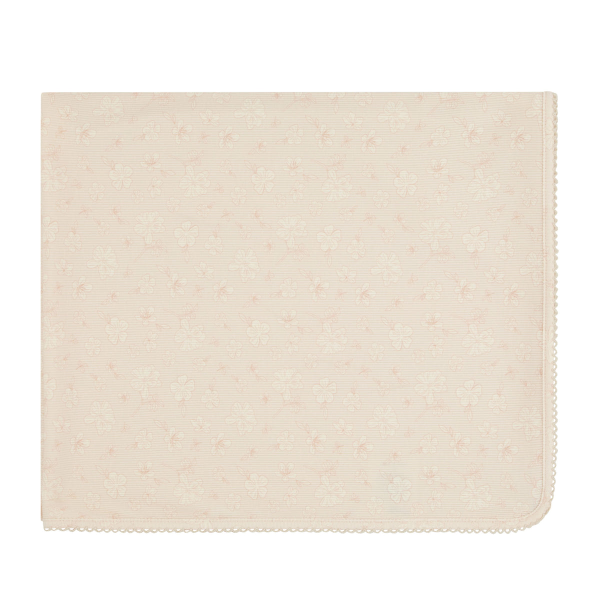 Ribbed Floral Wrap Dusty Pink Print Blanket
