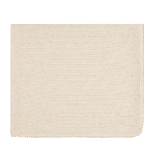 Ribbed Floral Wrap Dusty Pink Print Blanket