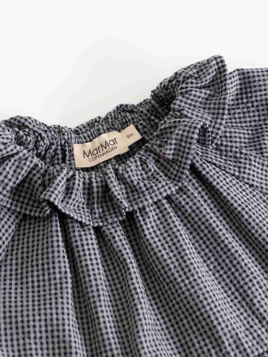 MARMAR BLUE CHECK RUFFLE GIRL DRESS