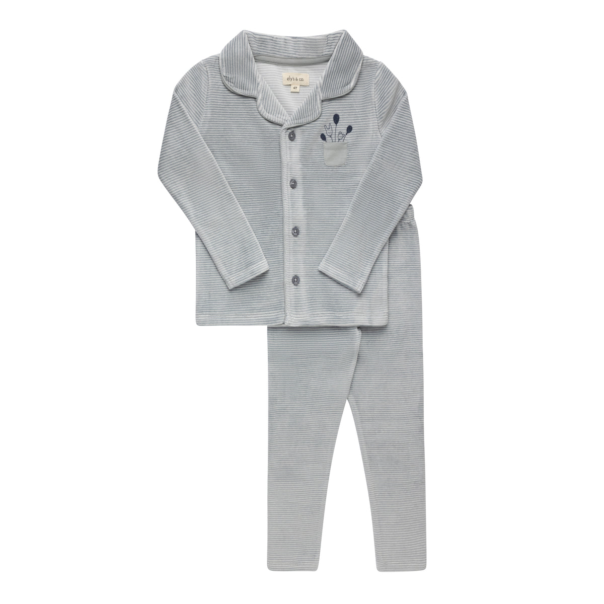 Stripe Ivory Blue Pajamas