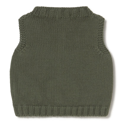 Knit Forest Green Vest Set