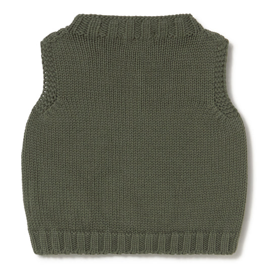 Knit Forest Green Vest Set