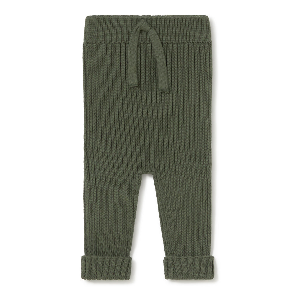 Knit Forest Green Vest Set