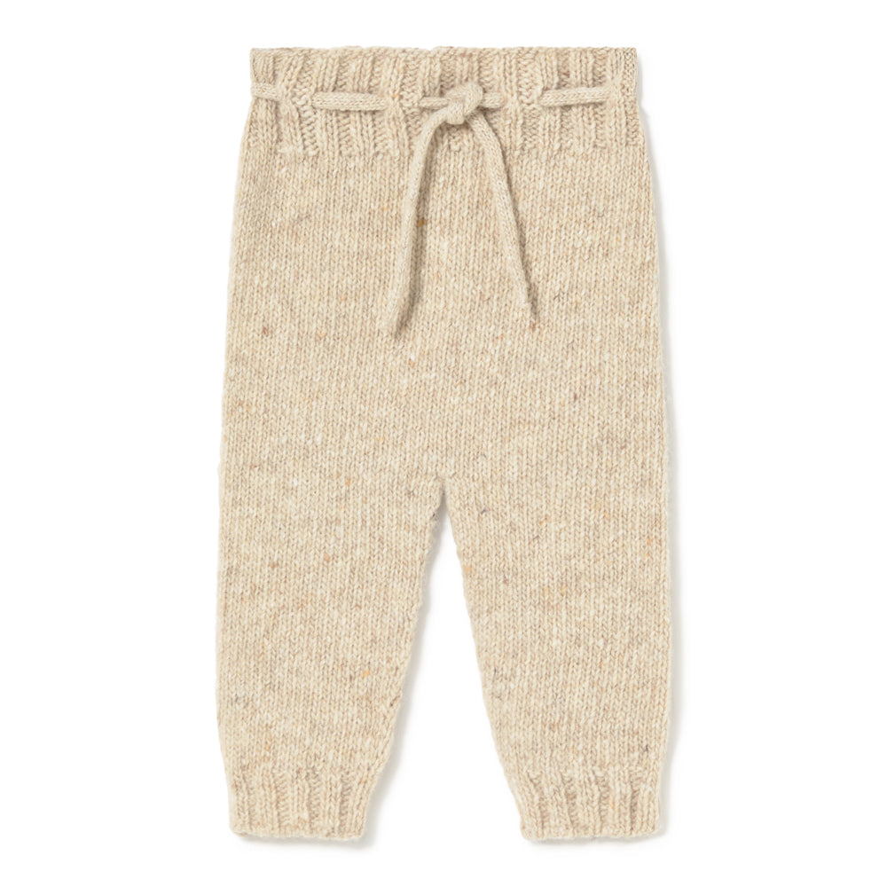 Hooded Knit Oat Cardigan Three Piece Set