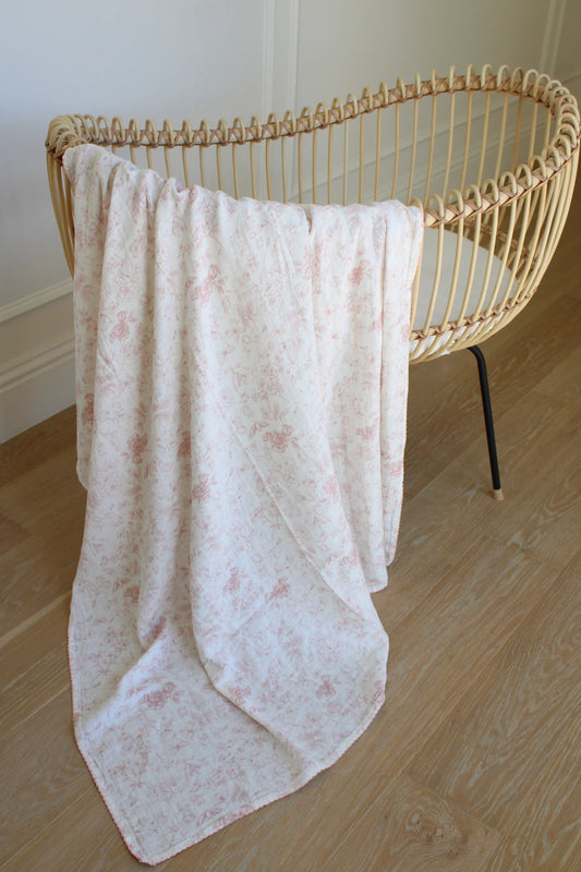 Rose Toile Muslin Blanket