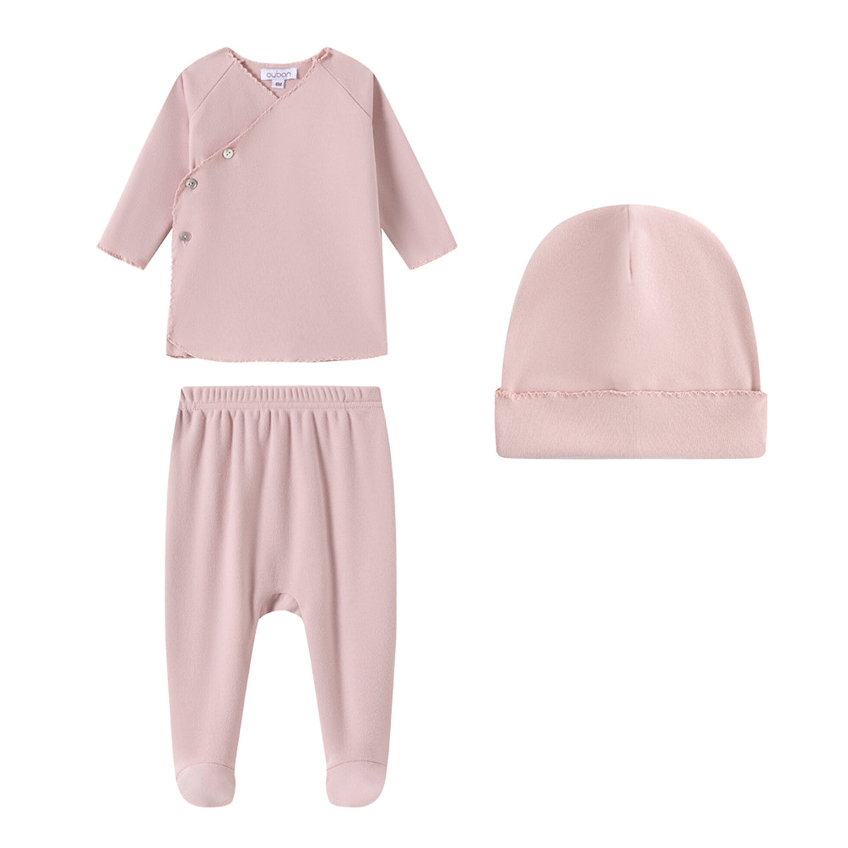 Fleece Picot Trim Pink Wrap Sweat Set