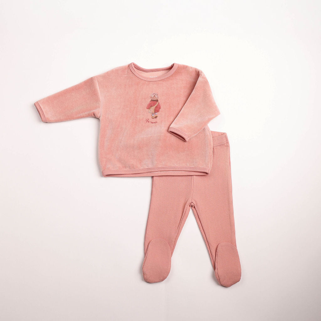 Bee & Dee Au Revoir Satin Pink Long Set