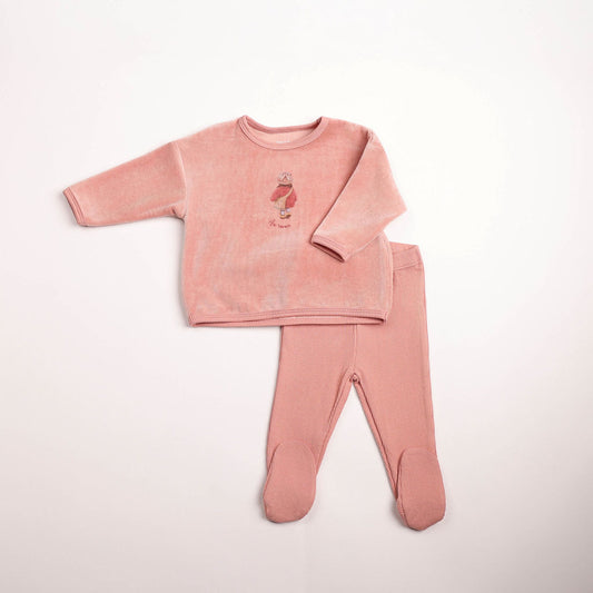 Bee & Dee Au Revoir Satin Pink Long Set