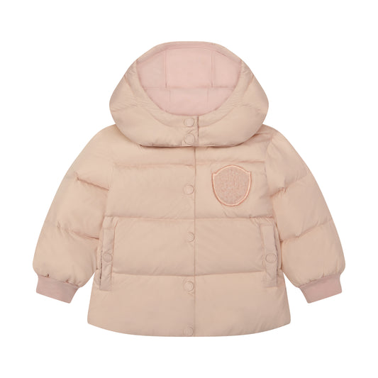 Baby Jacket Petal Pink with Furry Patch