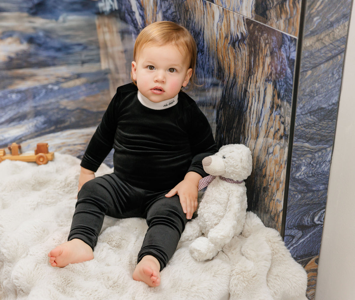 Velour Mon Cherie Black/White Pajamas