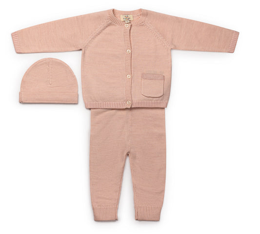 Classic Merino Soft Pink Baby 3pc Set
