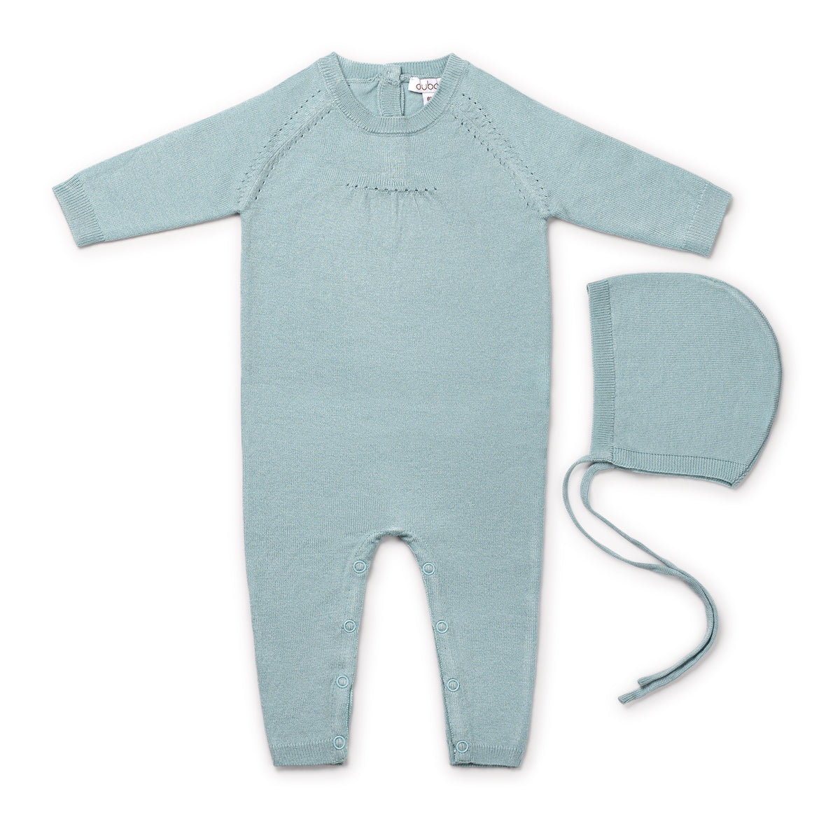 Wool Knit Blue One Piece with Hat