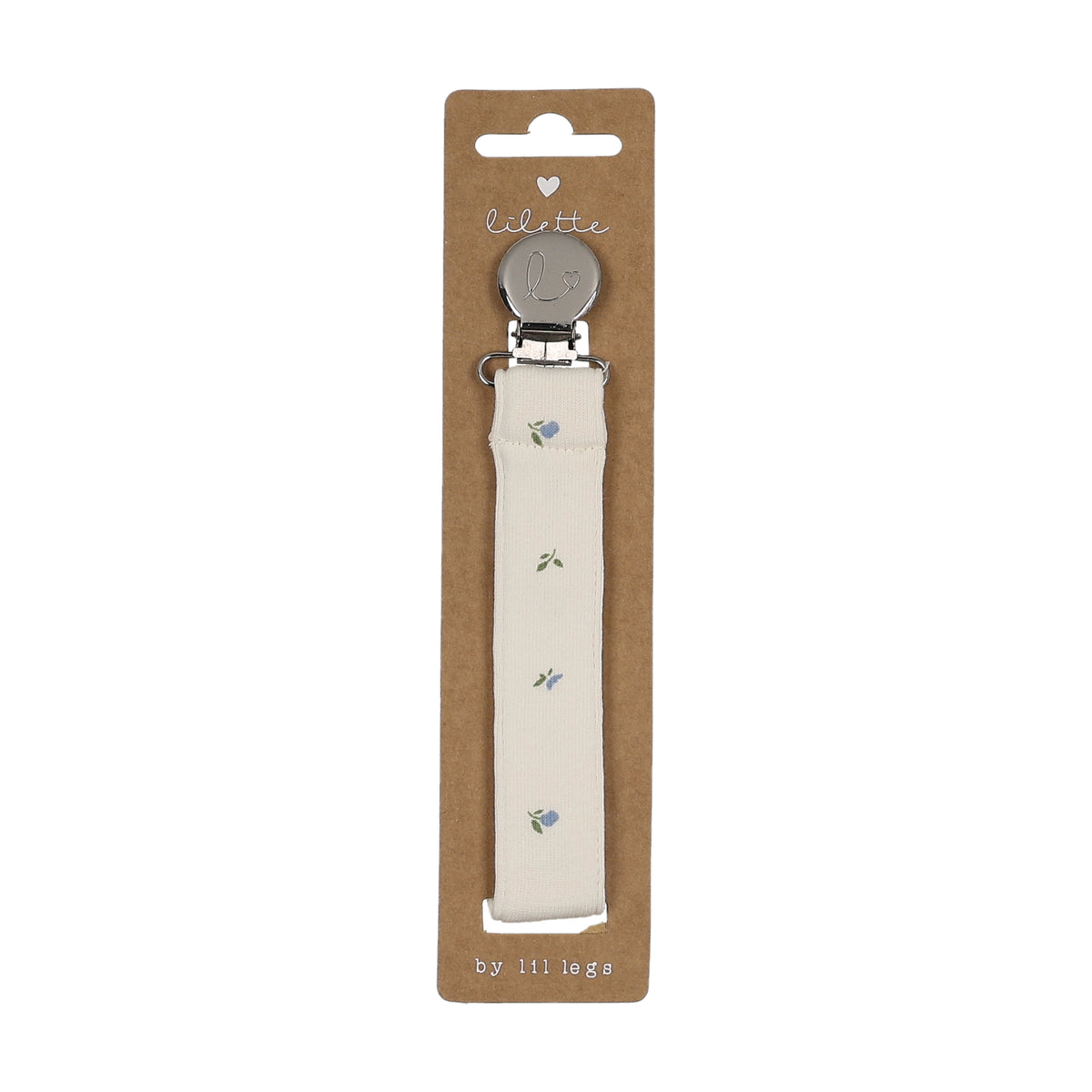 Bitsy Floral Cream/Oat Pacifier Clip