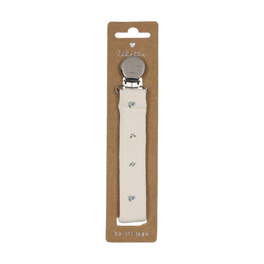 Bitsy Floral Cream/Oat Pacifier Clip