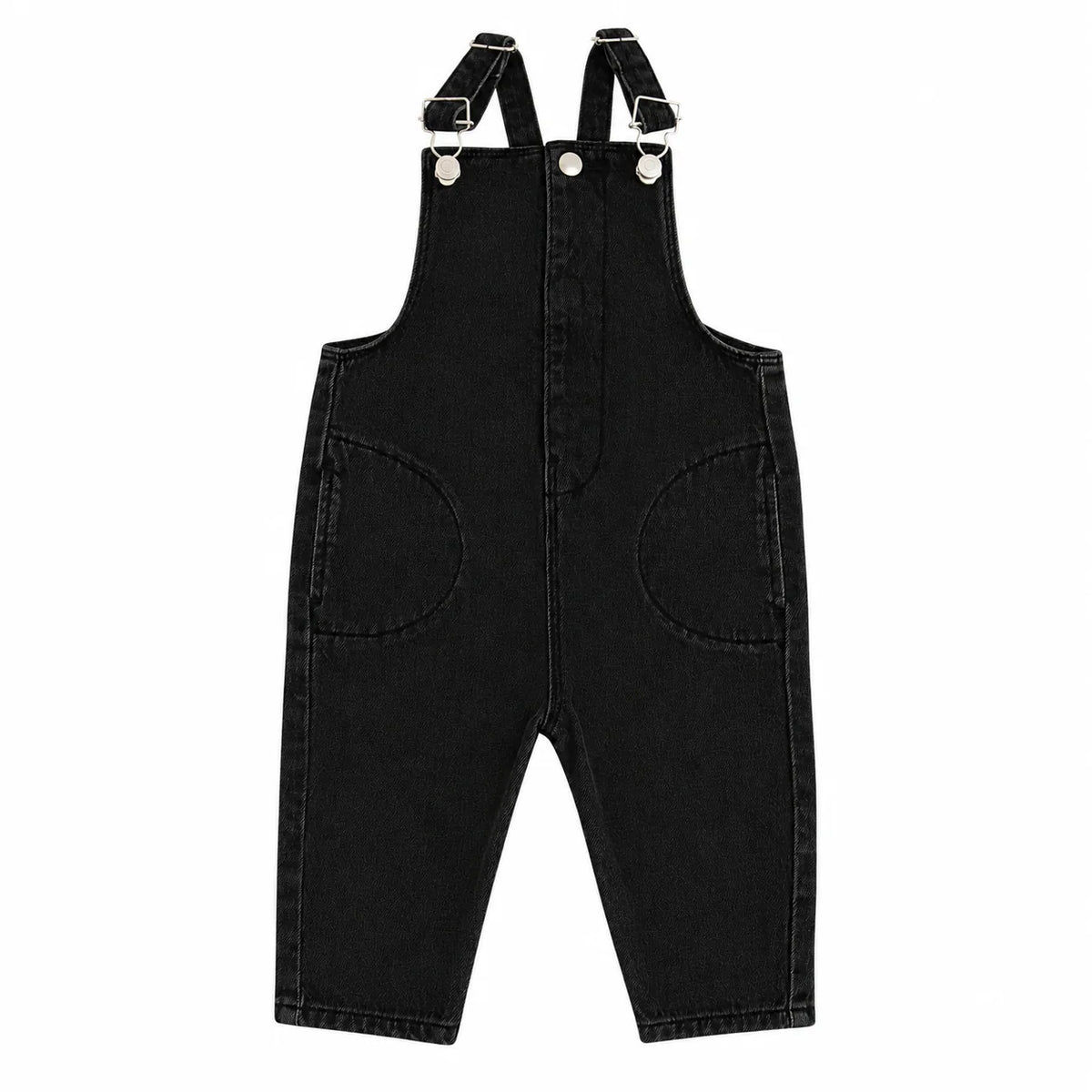 Long Black Denim Overalls