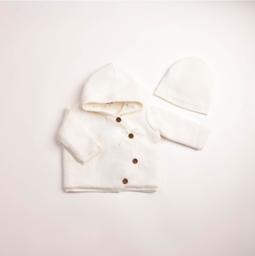 Bee & Dee Boutique Delicata Linen Boys Knit Jacket & Hat