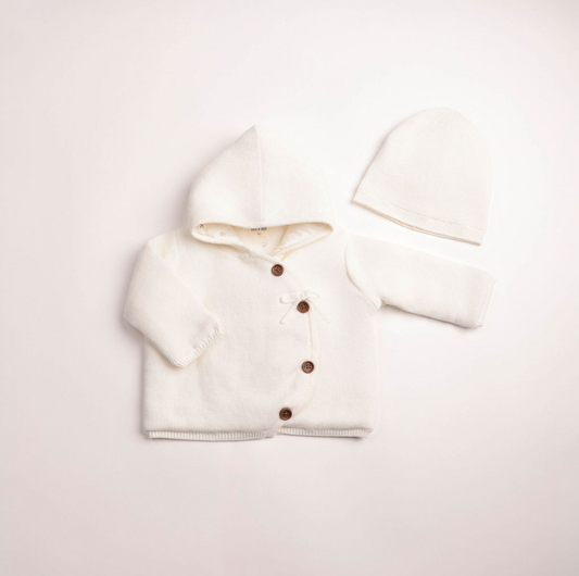Bee & Dee Boutique Delicata Linen Girls Knit Jacket & Hat