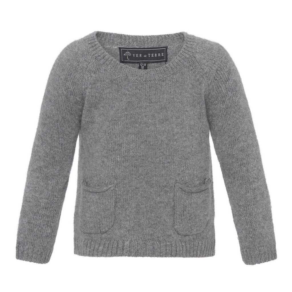 Cashmere Grey Melange Baby Sweater Set