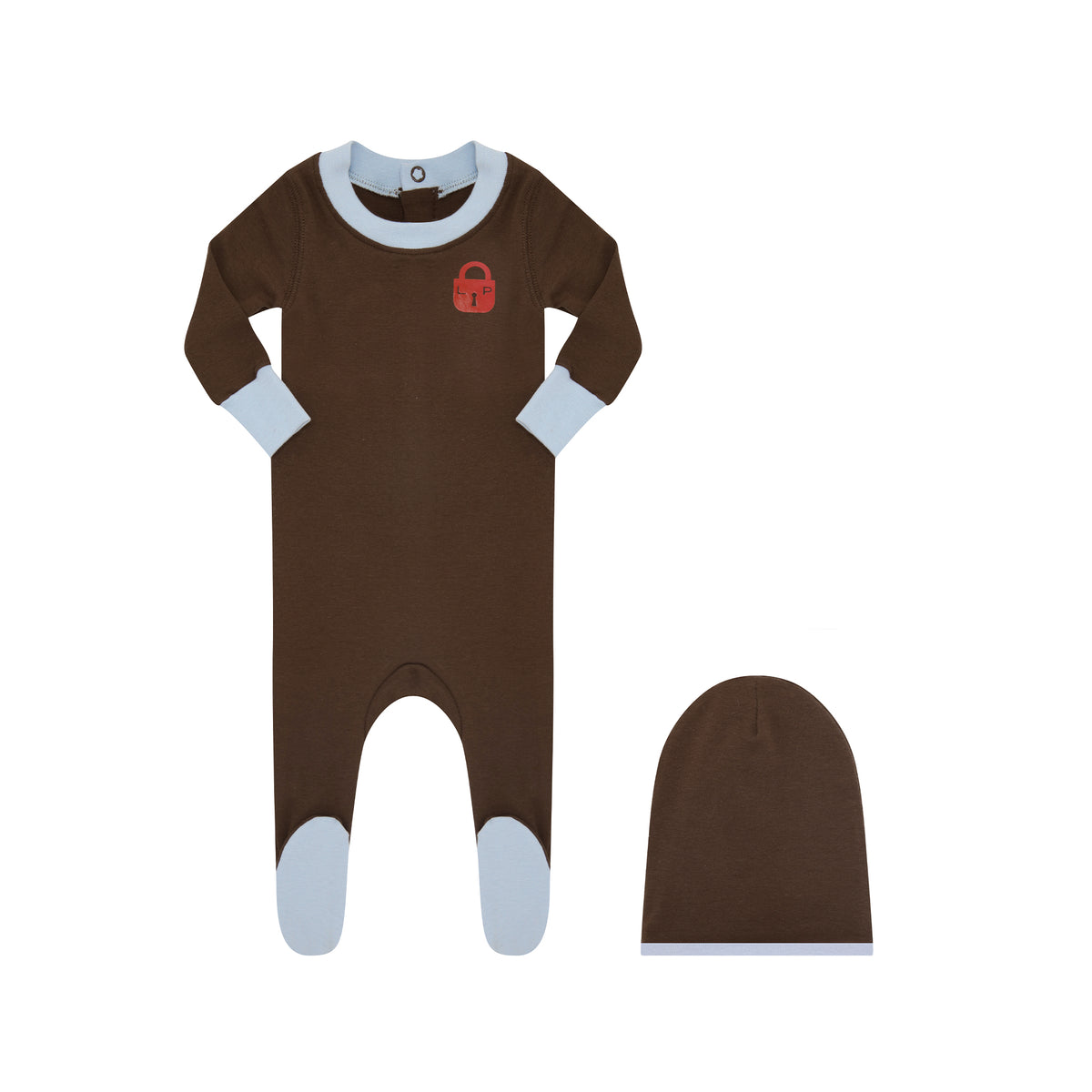 Chestnut Locket Brown With Light Blue Footie