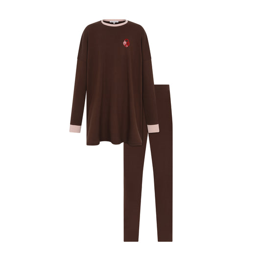 Chestnut Locket Brown With Pink Teen Pajamas