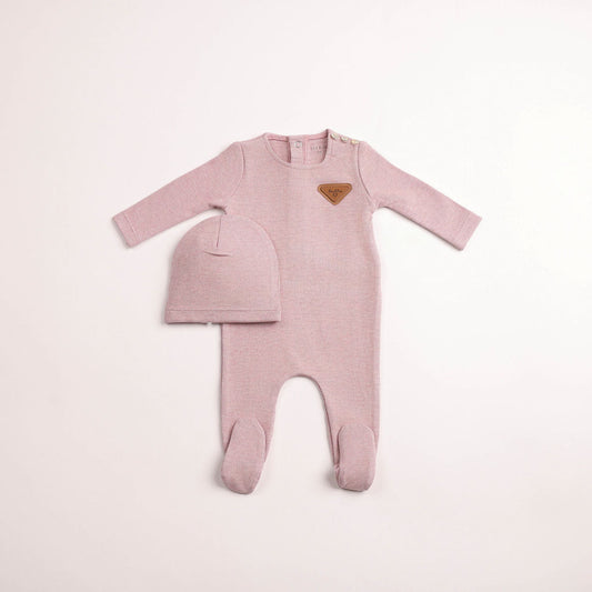 Bee & Dee Cozy Cotton Cranberry Footie & Beanie