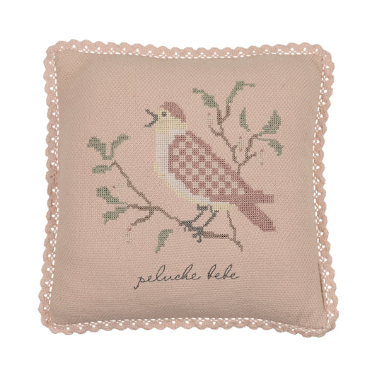 Knit Cross Stitch Rose Pillow